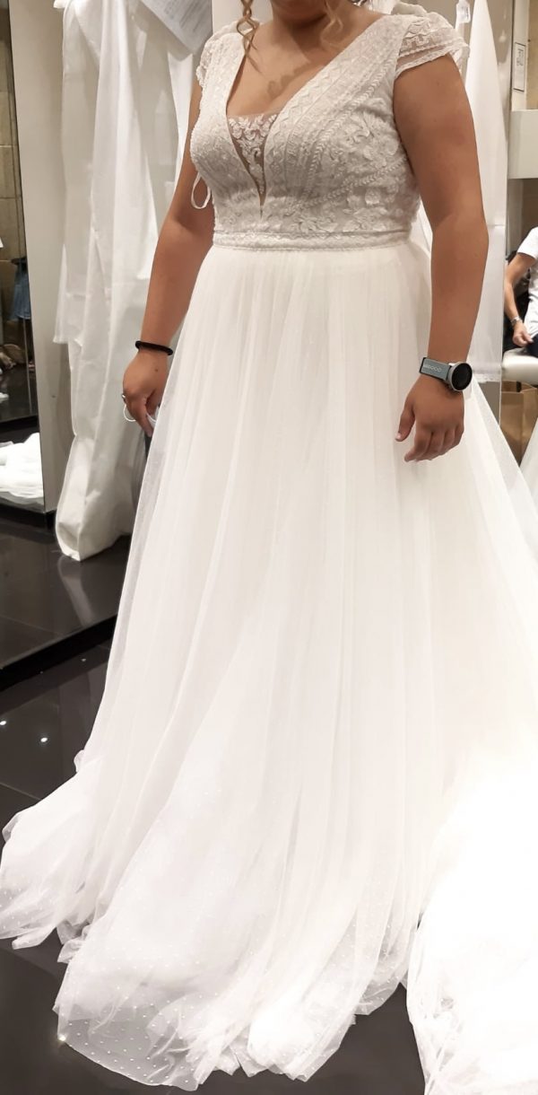 Vestido de novia rosa clara