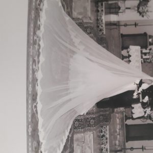 Vestido novia,velo amantillado,cancán