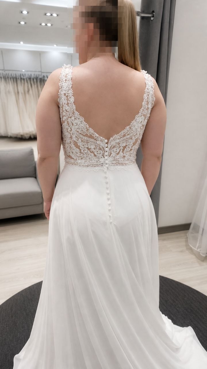 Vestido de novia boho romántico con encaje – espalda abierta Vestido de novia boho romántico con encaje – espalda abierta