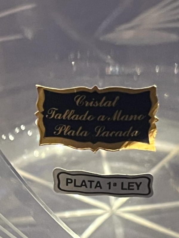 Juego cristalería Bohemia y plata
