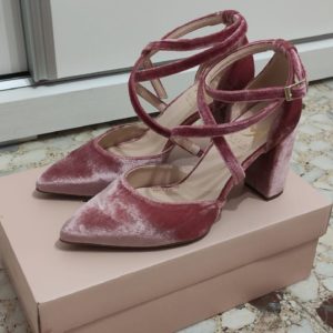 Zapatos novia terciopelo rosa