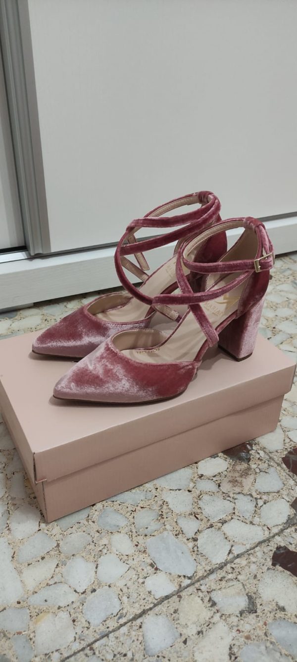 Zapatos novia terciopelo rosa