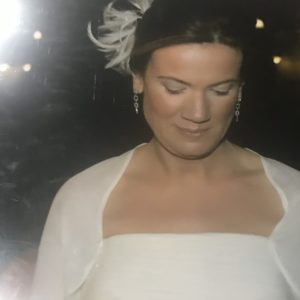Vestido de novia palabra de honor blanco roto