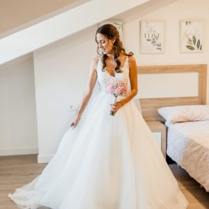 Vestido de novia + falda sobrepuesta Vestido de novia + falda sobrepuesta