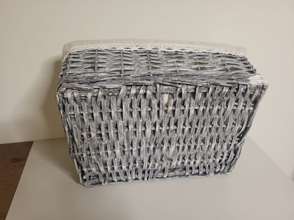 Cesta mimbre gris
