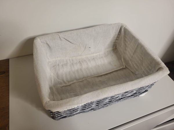 Cesta mimbre gris