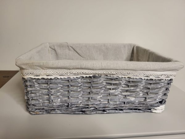 Cesta mimbre gris