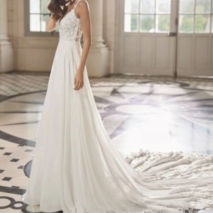 Vestido novia A-line encaje