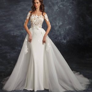 Vestido de novia crudo doble falda con cola + velo + diadema Vestido de novia crudo doble falda con cola + velo + diadema